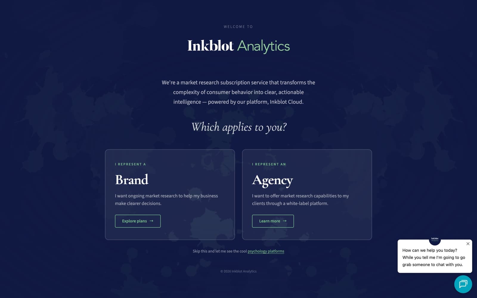 Inkblot Analytics website